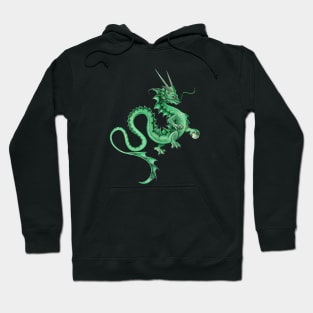 Serene Green Asian Dragon Hoodie